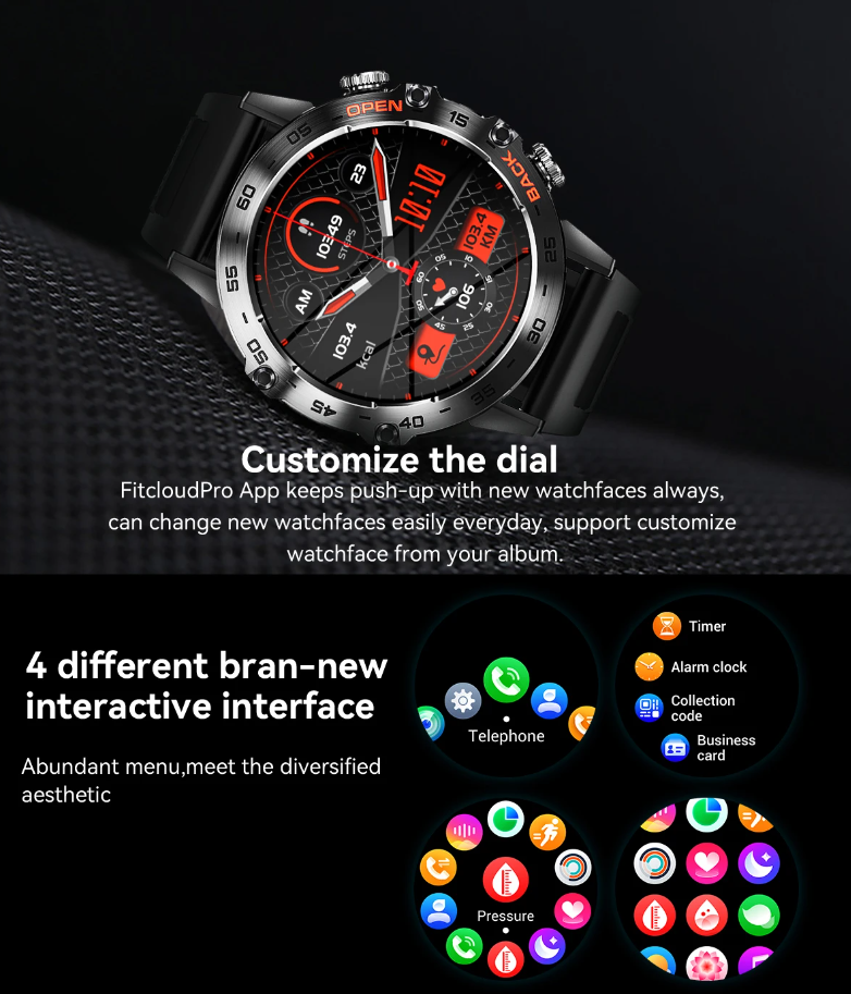 Smart Watch Bluetooth Call Fitness Tracker Waterproof