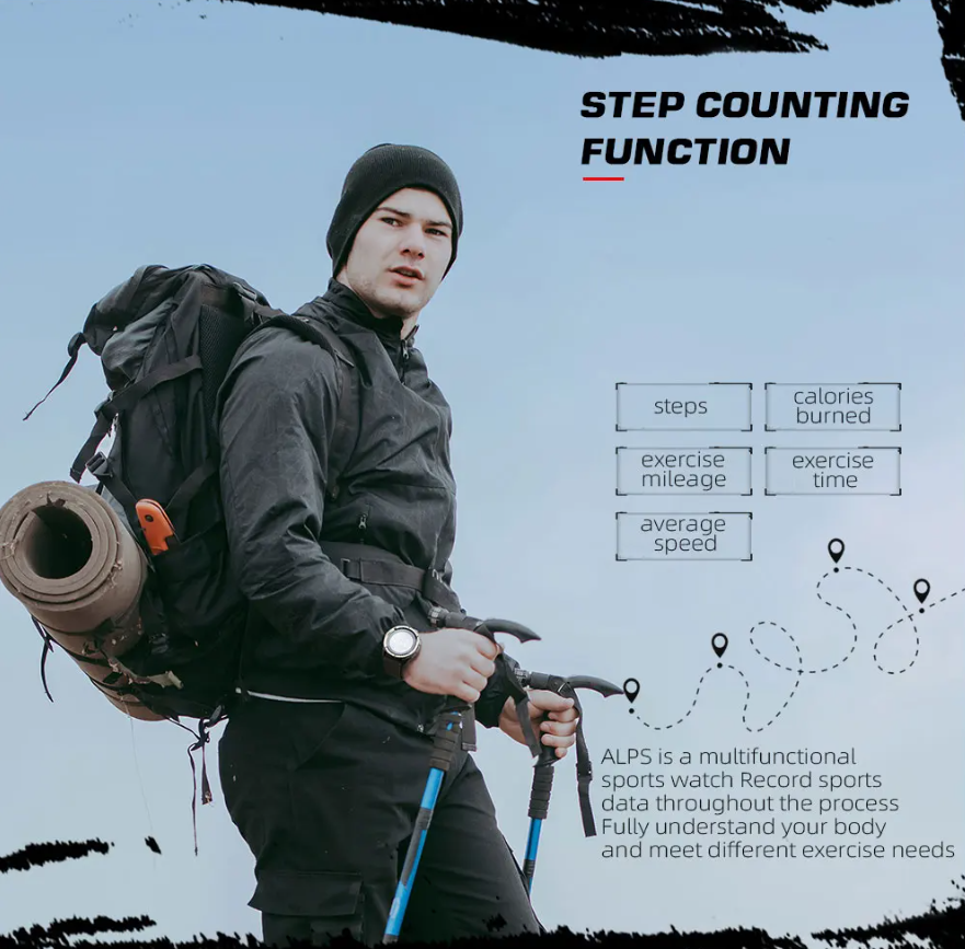 Men's Digital Sports Watch Carbon Fiber Compass Waterproof