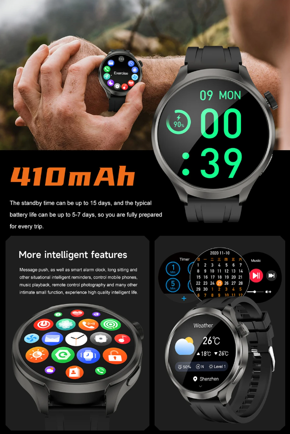 Smart Watch Men Waterproof Fitness GPS Bluetooth Call