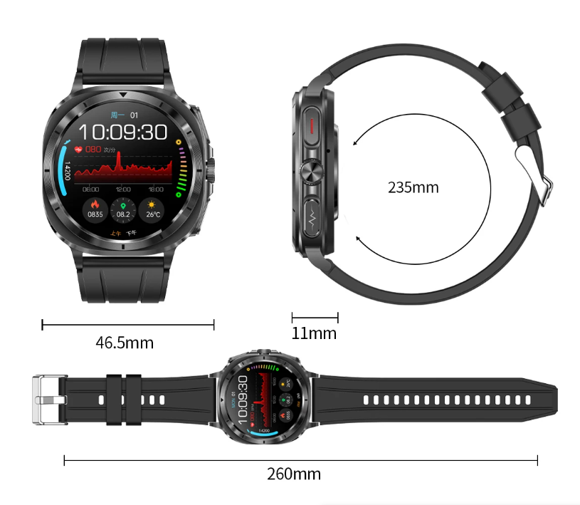 Smart Watch AMOLED ECG NFC Health Tracker