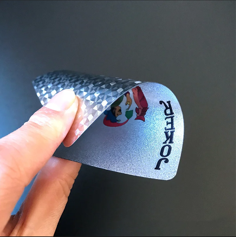 Playing Cards Silver Foil Waterproof Plastic