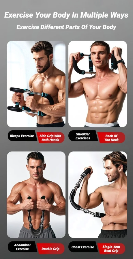 Arm Exerciser U-Shaped Adjustable Resistance Strength Trainer