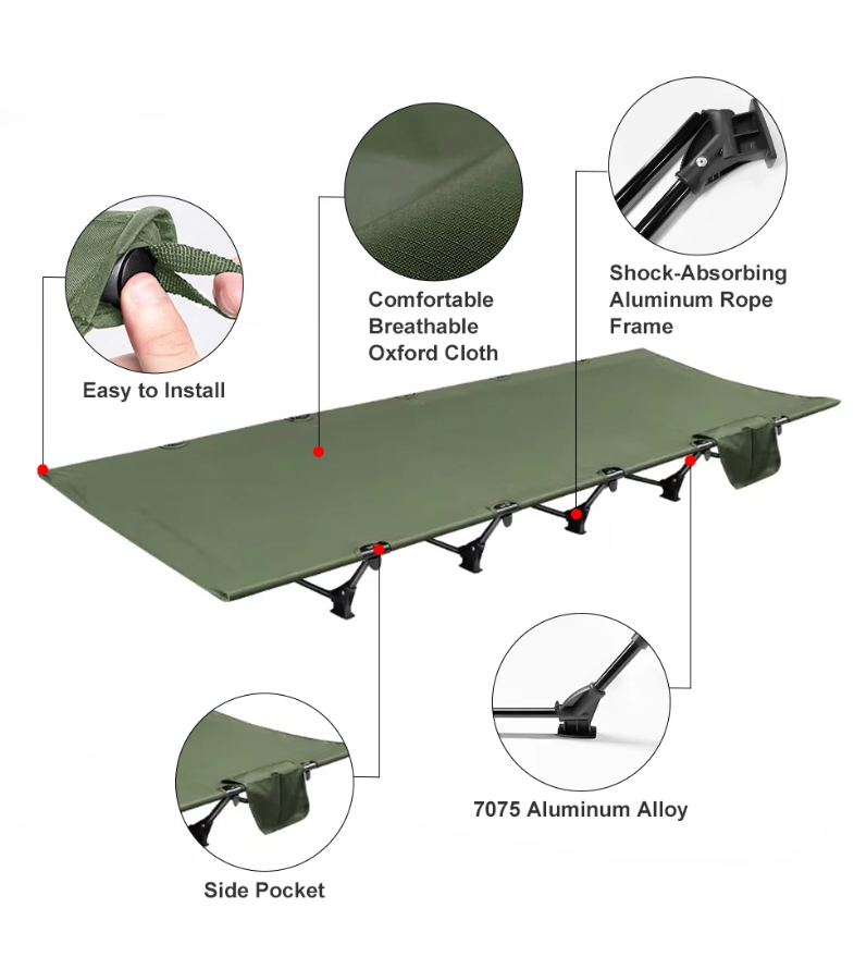 Camping Cot Folding Portable Bed Ultralight Outdoor Travel