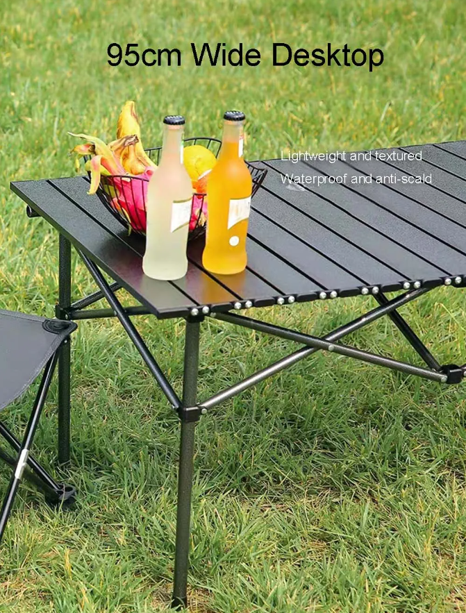 Camping Table Portable Folding Outdoor Black Metal