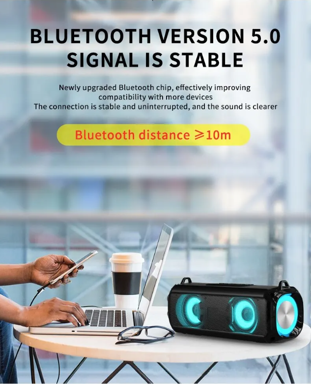 RGB LED Bluetooth Portable Speaker Wireless Stereo Extra Bass