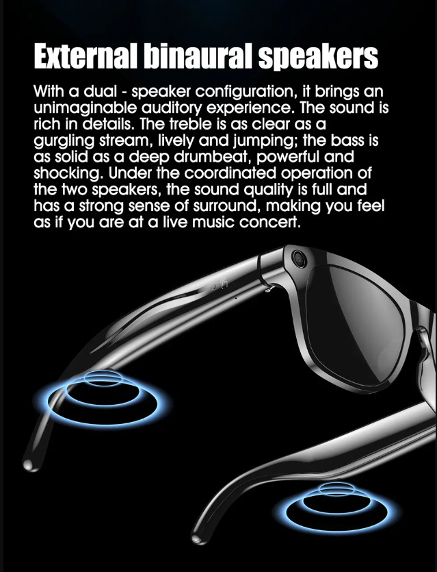 Smart Glasses 4K Camera AI Voice Bluetooth Call