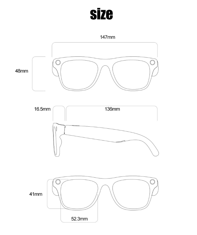 Smart Glasses 4K Camera AI Voice Bluetooth Call
