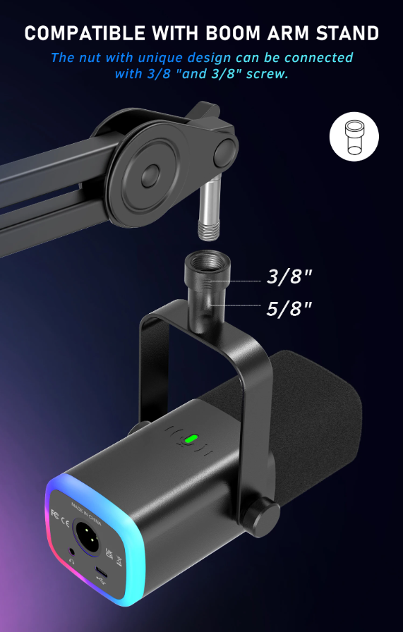 Dynamic Gaming Microphone USB XLR
