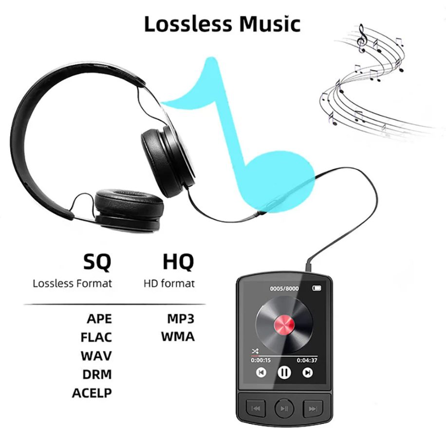 MP3 Player Sport Clip Walkman Bluetooth 5.0 HiFi Sound