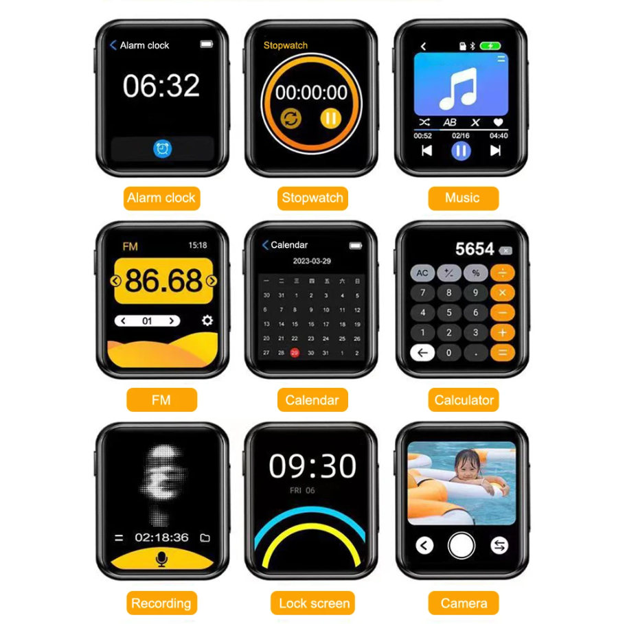 MP3 Player Bluetooth HiFi Walkman Touch Screen Speaker Recorder