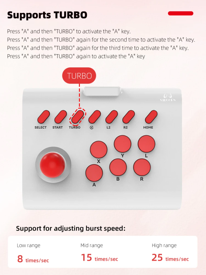 Multi Platform Arcade Joystick Wireless Gaming Controller