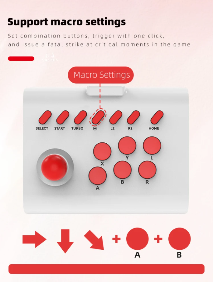 Multi Platform Arcade Joystick Wireless Gaming Controller