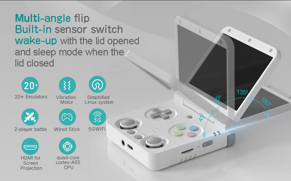 Flip-type Portable Handheld Retro Game Console