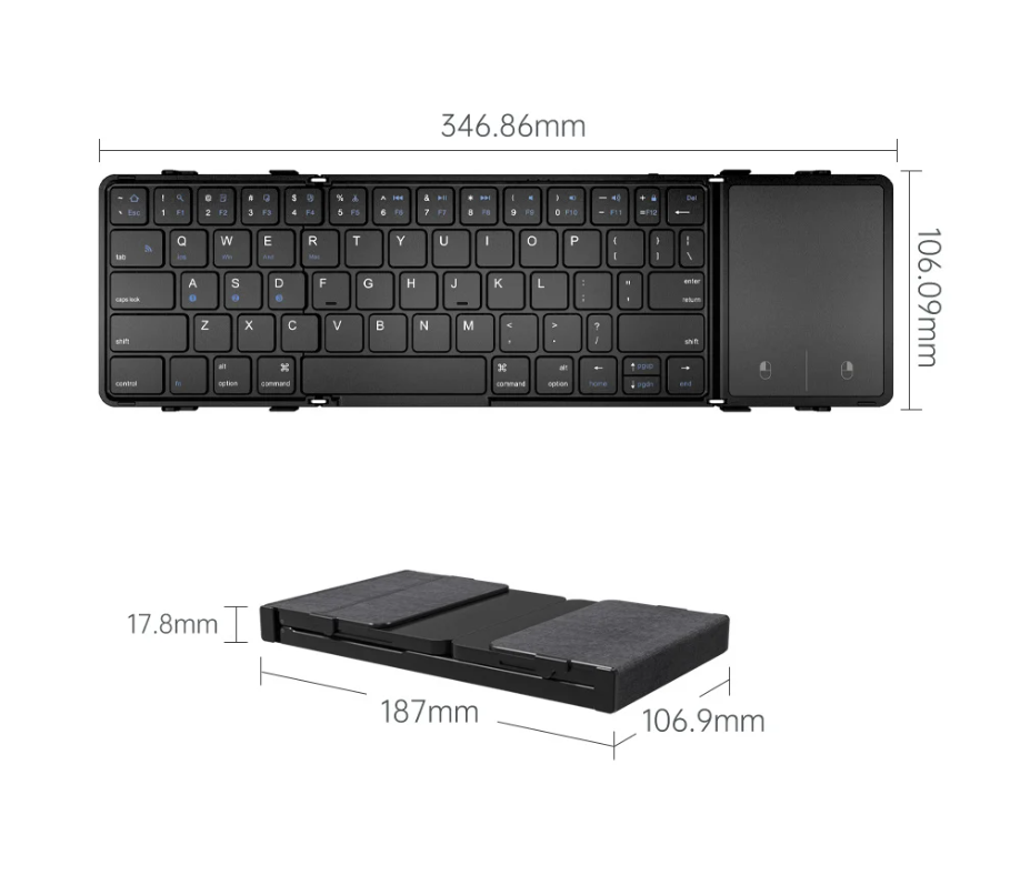 Folding Bluetooth Keyboard with Touchpad