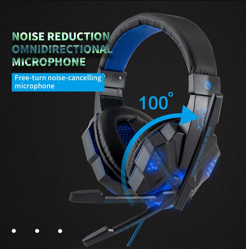 Wired LED Gaming Headset with Microphone