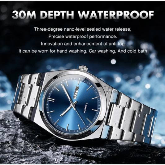 Watch Quartz with Stainless Steel Waterproof