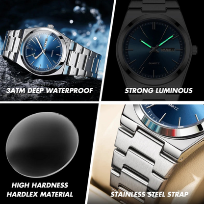 Watch Quartz with Stainless Steel Waterproof