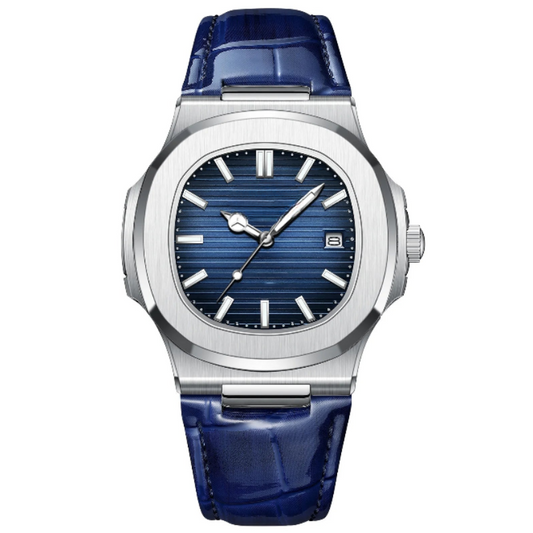 Men’s Watch Square Quartz with Waterproof Leather