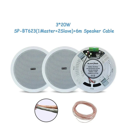 Ceiling Speaker Bluetooth 6 Inch 20W Moisture Resistant