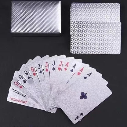 Playing Cards Silver Foil Waterproof Plastic