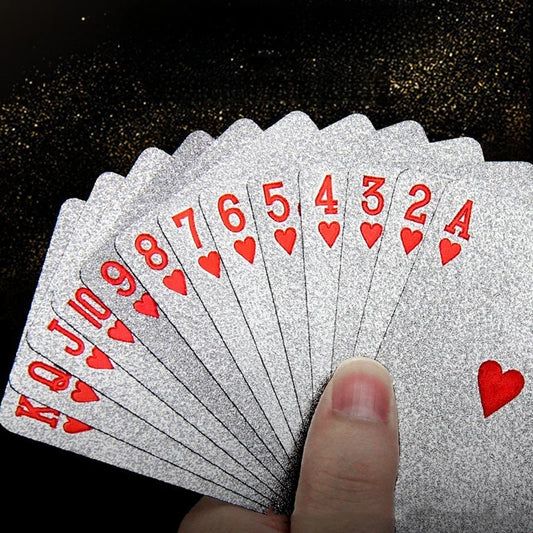 Playing Cards Silver Foil Waterproof Plastic