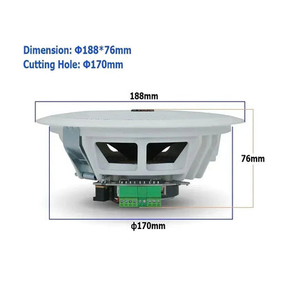 Ceiling Speaker Bluetooth 6 Inch 20W Moisture Resistant