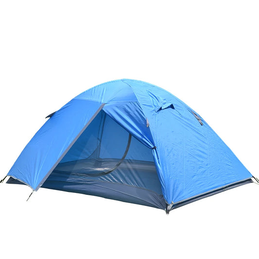 Blue camping tent on a white background