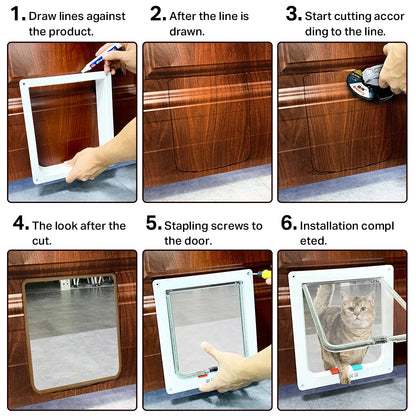 Pet Door Locking 4 Way ABS Cat Dog Flap