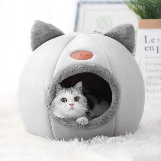 Cat Bed Winter Cave with Removable Cushion
