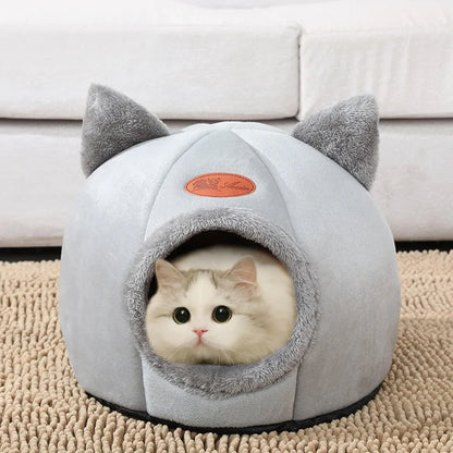 Cat Bed Winter Cave with Removable Cushion
