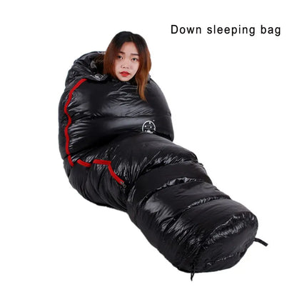 Outdoor Sleeping Bag with Goose Down Warm Waterproof