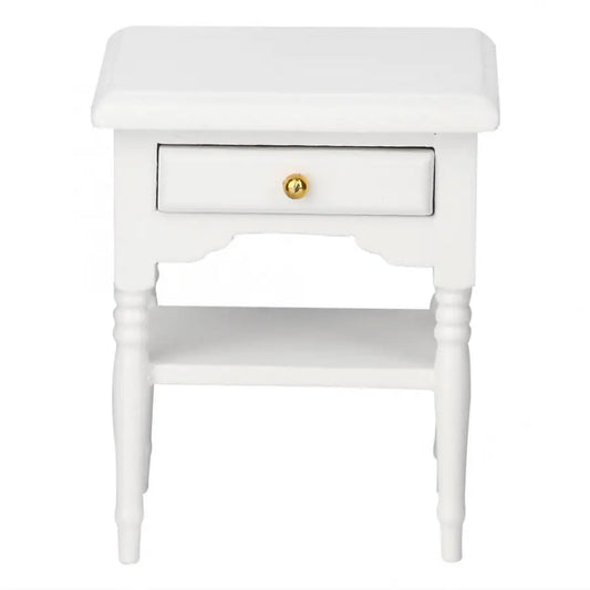 Dollhouse Bedside Table with Wooden Miniature Furniture