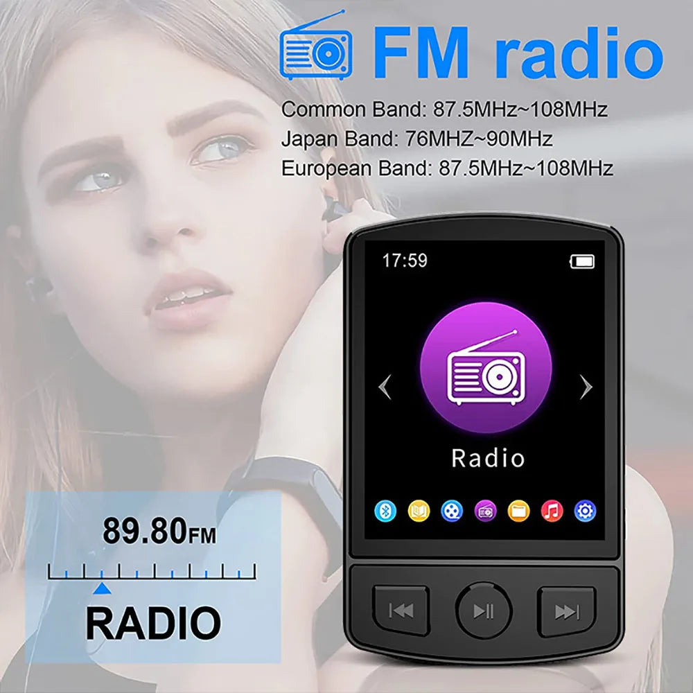 MP3 Player Sport Clip Walkman Bluetooth 5.0 HiFi Sound