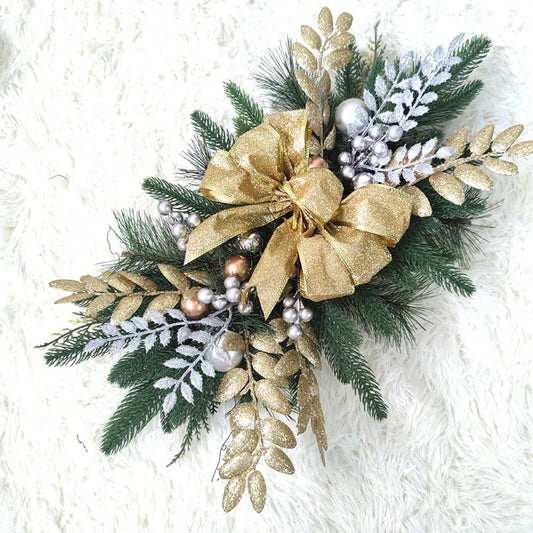 Christmas Gold Wreath Stair for Hanging Decoration