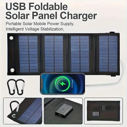 Solar Panel with Portable USB Charger for Camping