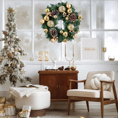 Christmas Wreath Round Silk Holiday Decoration