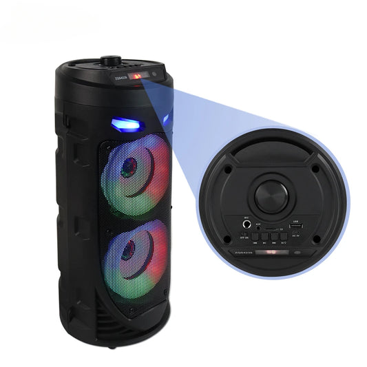 Portable Wireless Bluetooth Subwoofer Speaker Soundbar with LED lights & Karaoke