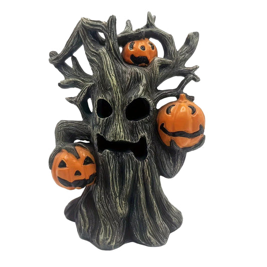 Halloween Pumpkin Tree Monster Statue Resin Ornament
