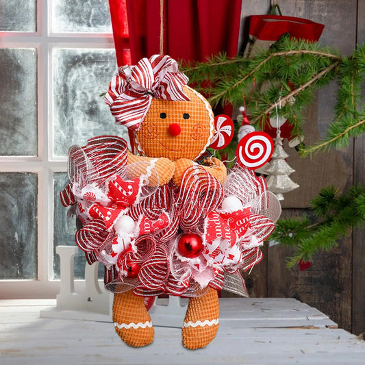 Christmas Wreath with Gingerbread Man for Decoration