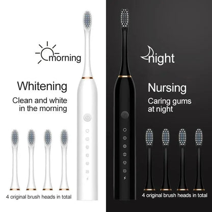 High-frequency sonic toothbrush with 6 modes (White)