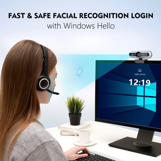 Webcam Mini 2K USB Laptop Computer with Privacy Cover