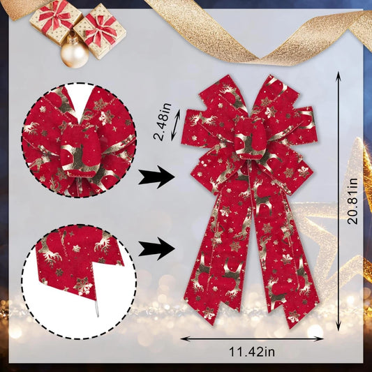 Christmas Wreath with Red Velvet Bow Decoration