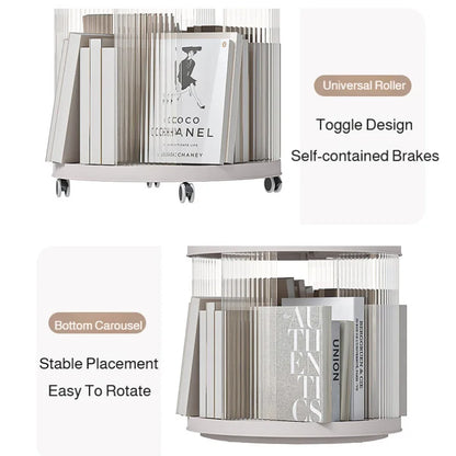 Bookshelf Rotating 360° Transparent Storage