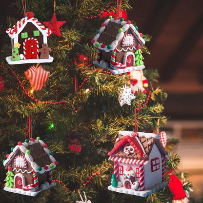 Christmas Ornaments Gingerbread House Hanging Set