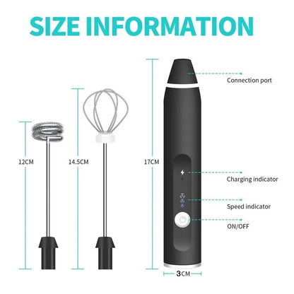 Electric Handheld Coffee Mixer (Black)