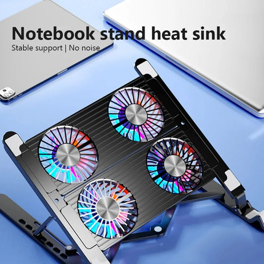 Laptop Cooling Pad Adjustable Stand with 4 Fans