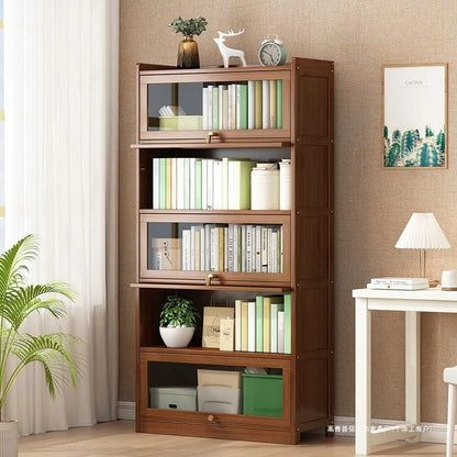 Bookshelf Storage Cabinet with Flip Doors