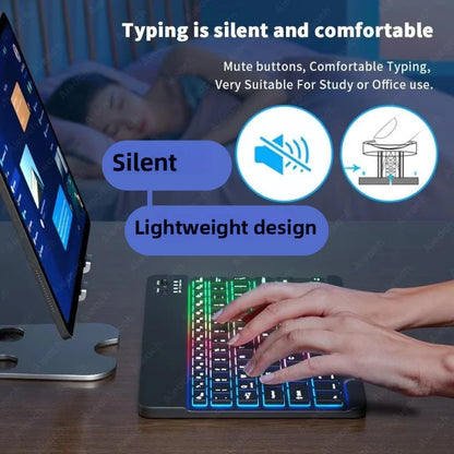 Wireless Bluetooth Keyboard with 3 Color Luminous Backlit