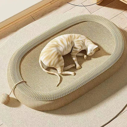 Cat Scratching Bed With Game BallLarge Oval Sisal BasinSofa ProtectorIndoor Cat Scratching BoardWear-resistant Pet Supplies