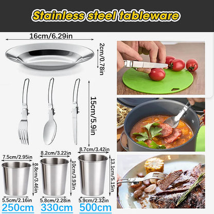 Camping Cookware Set Lightweight Non Stick